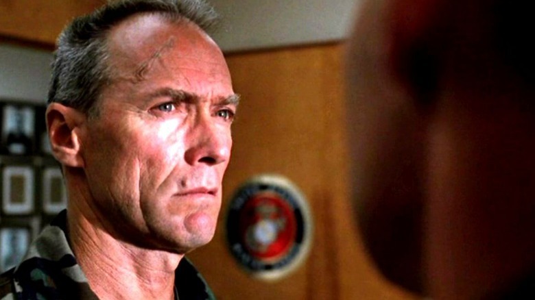 Eastwood surrounded in "Heartbreak Ridge"