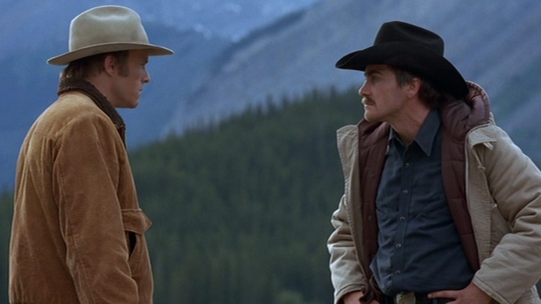 Ennis and Jack confronting each other in Brokeback Mountain