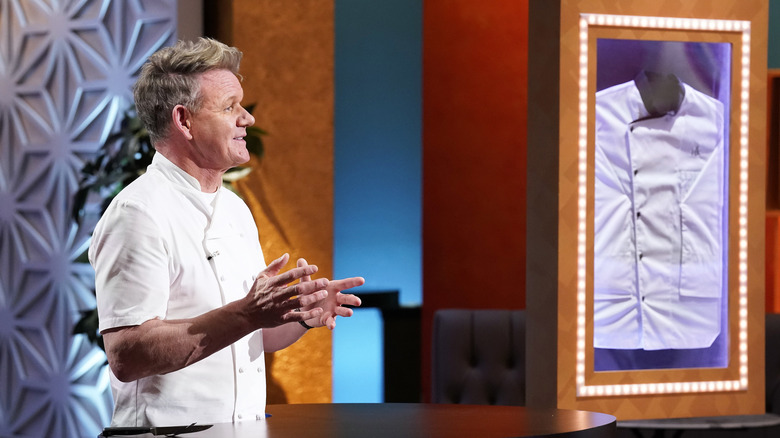 Gordon Ramsay with framed chef's coat