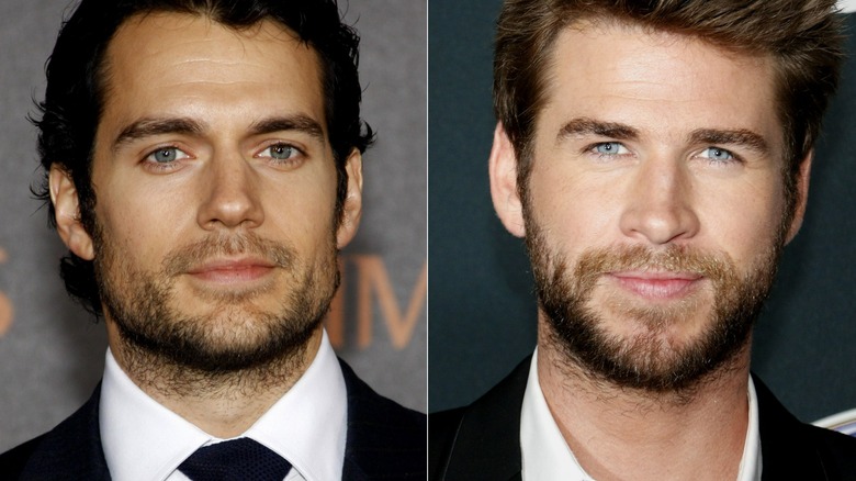 Henry Cavil on the left and Hemsworth on the right