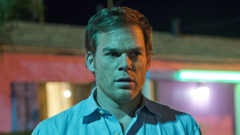 Dexter Morgan looking worried