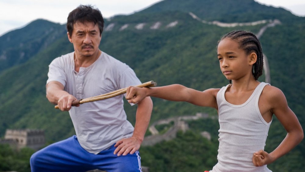 Jaden Smith as Dre Parker and Jackie Chan as Mr. Han in 2010's The Karate Kid