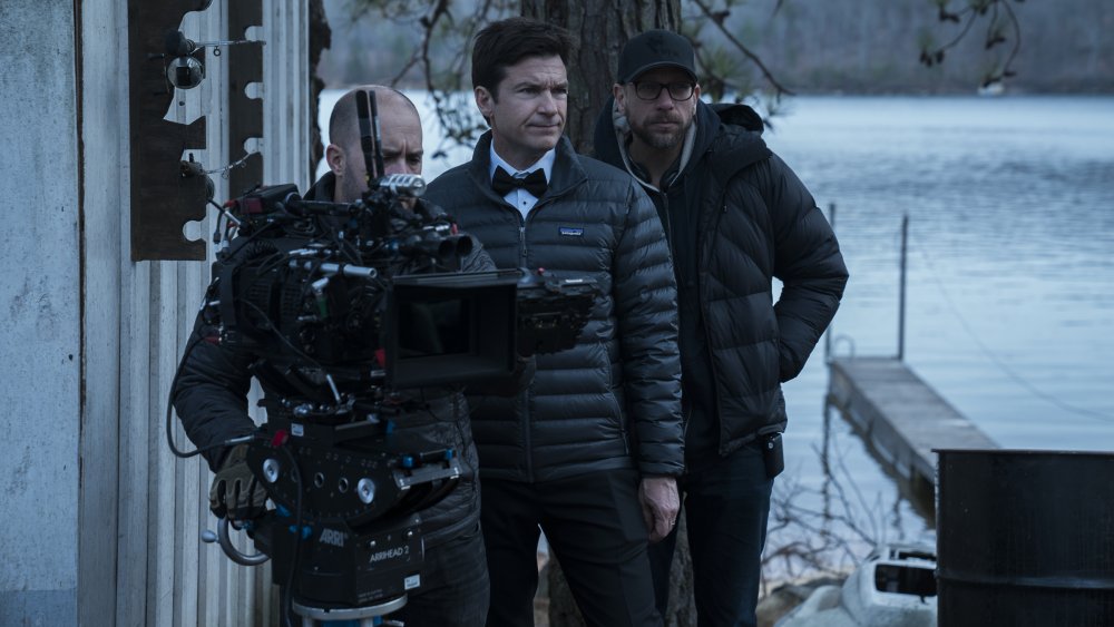 Jason Bateman, Benjamin Semanoff, and Ben Kutchins filming Ozark 