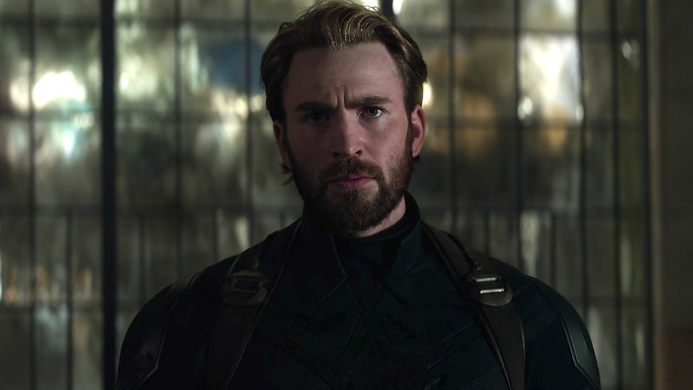 Captain America glares