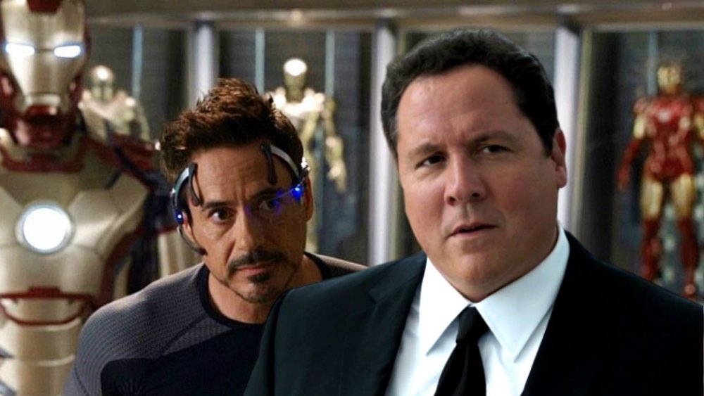 Robert Downey, Jr. and Jon Favreau in Iron Man 3