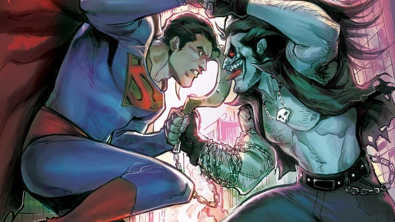 Superman and Lobo fighting 