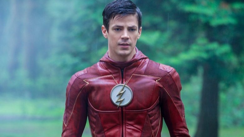 Grant Gustin's The Flash unmasked in the rain