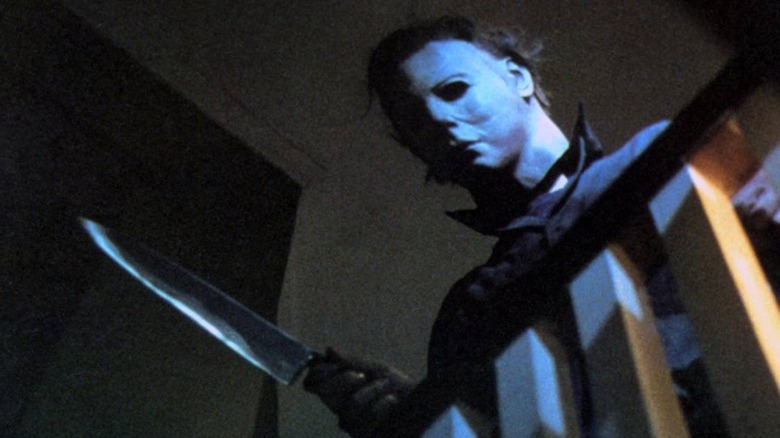 Michael Myers holding a knife