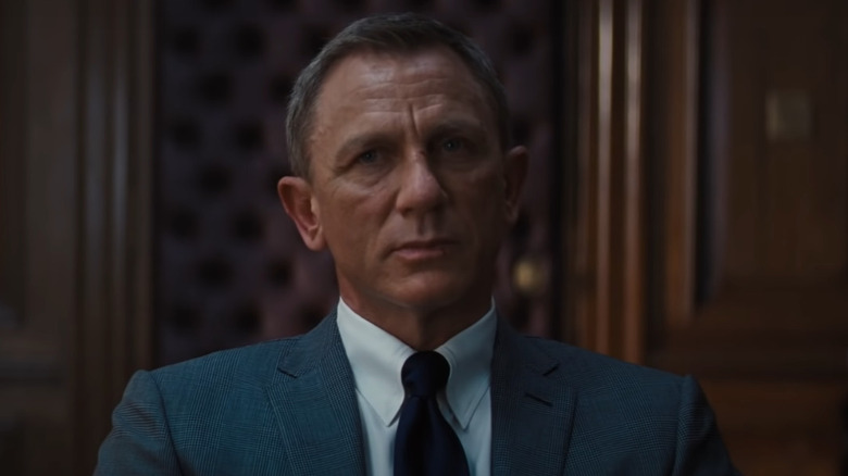 Daniel Craig as James Bond looking serious 