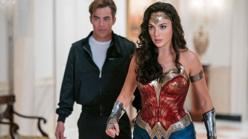 Gal Gadot as Princess Diana and Chris Pine as Steve Trevor in Wonder Woman 1984