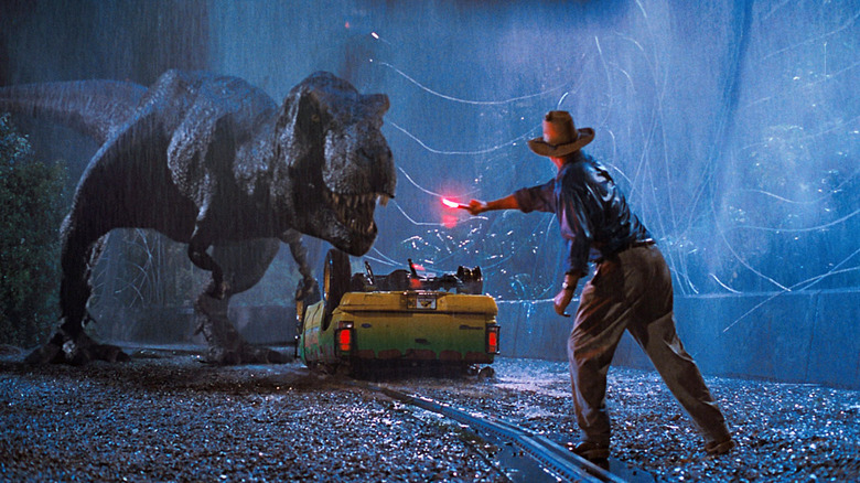 Dr. Grant baiting the T-Rex