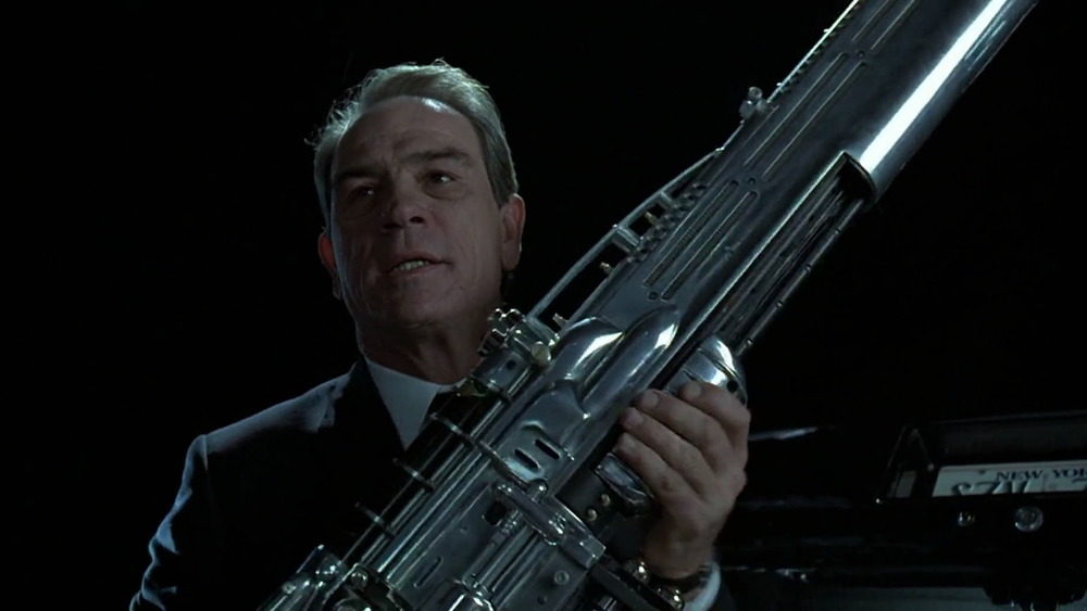 Tommy Lee Jones with a big gun in Men in Black