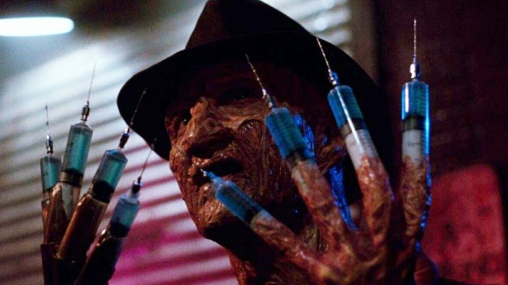 Freddy Krueger brandishing his syringes