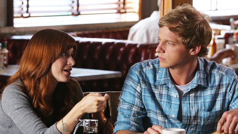 Jimmy and Gretchen in a diner