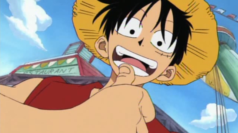 Luffy gives a thumbs up