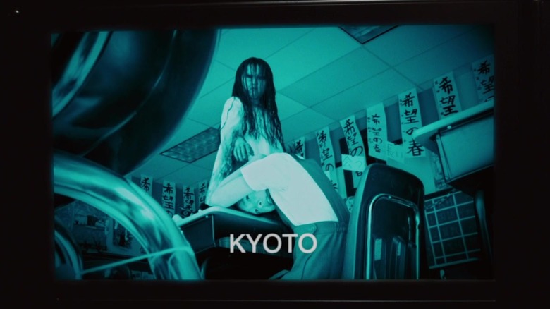 Cabin in the Woods' Kyoto ritual on a monitor 