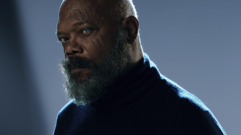 Nick Fury wearing a turtleneck