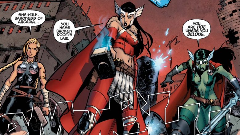 Gamora, Sif, and Valkyrie in 2015's A-Force #3