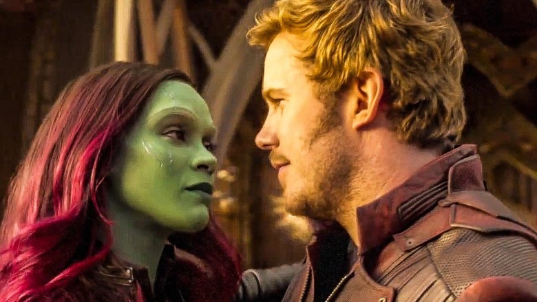 Zoe Saldana and Chris Pratt in Guardians of the Galaxy Vol. 2