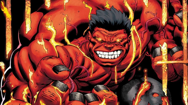 Red Hulk breaking out of cell