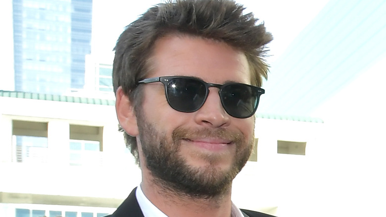 Hemsworth looking happy