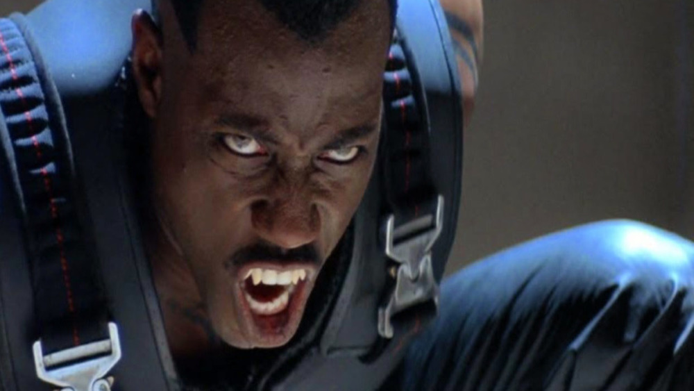 Wesley Snipes snarling as Blade