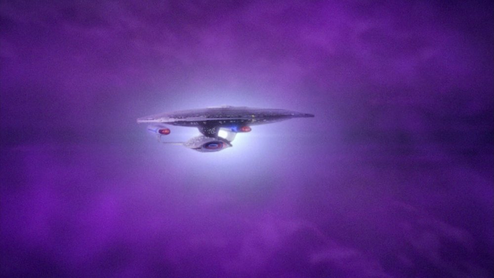 The Enterprise-D in a distortion wave in Force of Nature