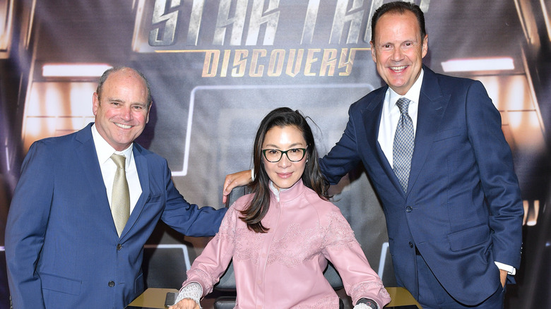 CBS executives with Michelle Yeoh