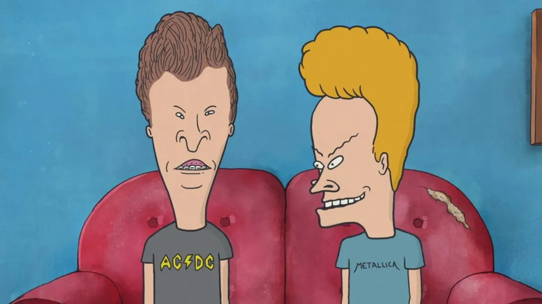 Beavis and Butt-Head sitting on couch