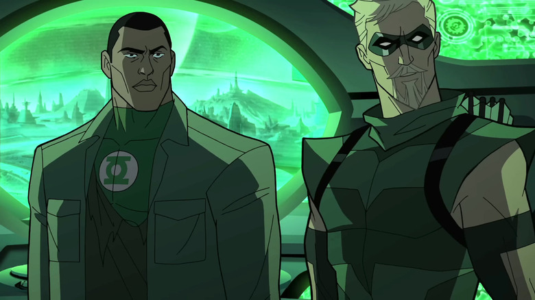 Green Lantern, Green Arrow standing