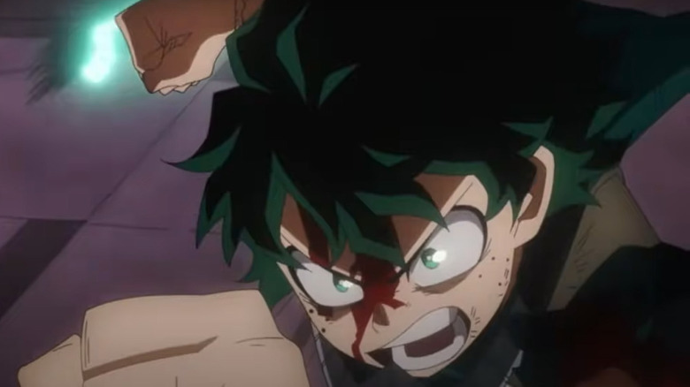 Izuku Midoriya preparing to fight