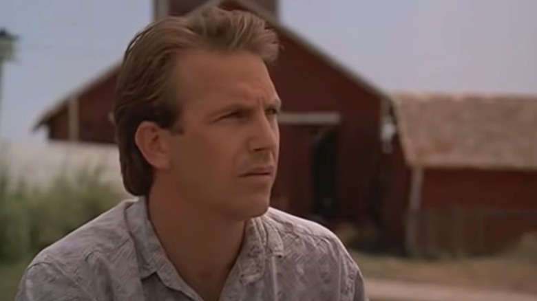 Kevin Costner farming outside in Field of Dreams