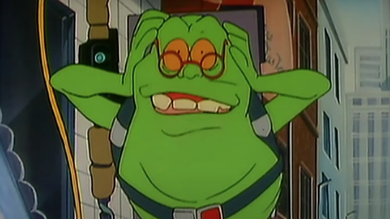 Slimer dressed as Egon in The Real Ghostbusters