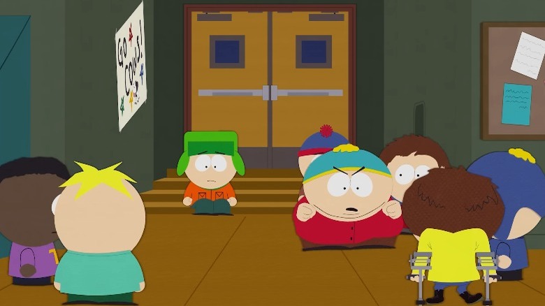 The South Park kids looking defeated