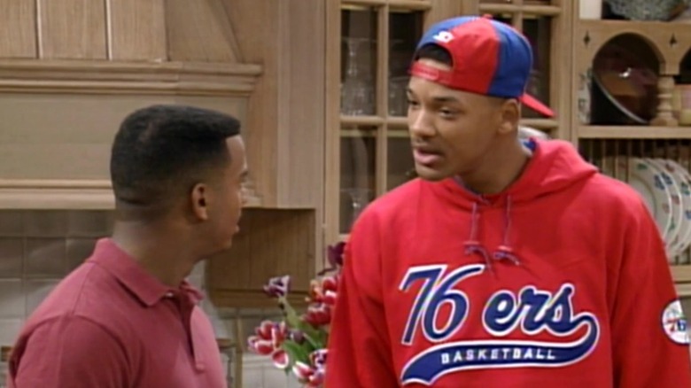 WIll Smith in a 76ers hoodie 