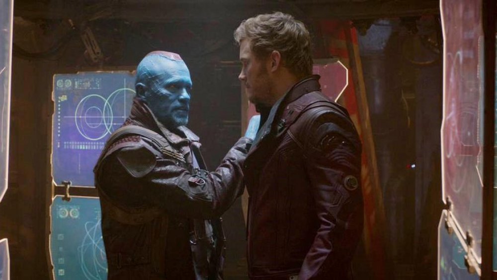 Yondu (Michael Rooker) shares a moment with Peter (Chris Pratt) in Guardians of the Galaxy