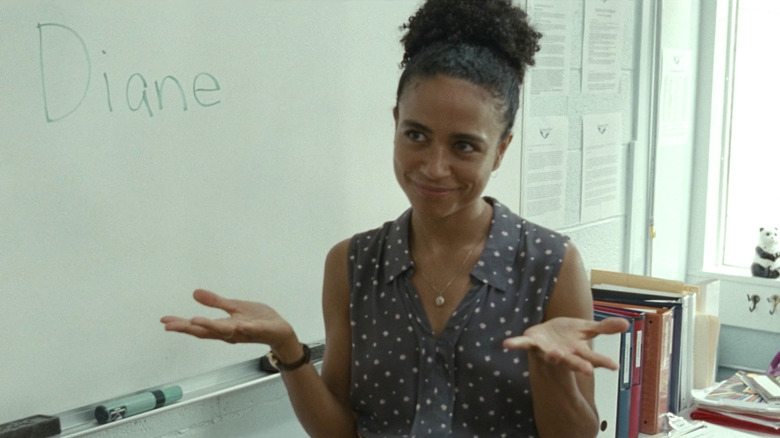 Lauren Ridloff holding out her hands