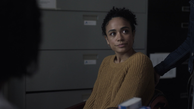 Lauren Ridloff wearing sweater