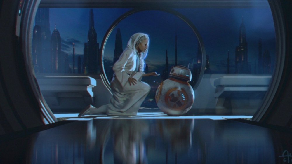 Concept art of General Leia Organa and BB-8 from "Star Wars: Episode IX - Duel of the Fates"