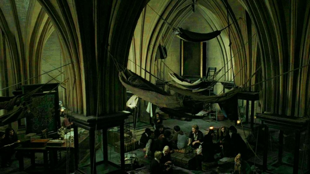 Cast members as Dumbledore's Army in the Room of Requirement in Harry Potter and the Deathly Hallows: Part 2