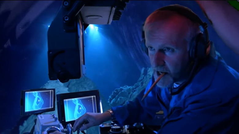 James Cameron in a submarine