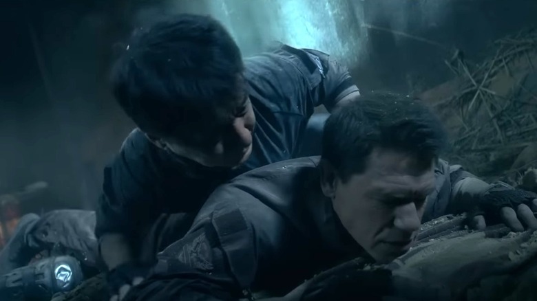 Jackie Chan falling on John Cena