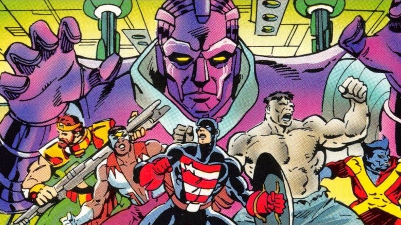 High Evolutionary behind a group of superheroes