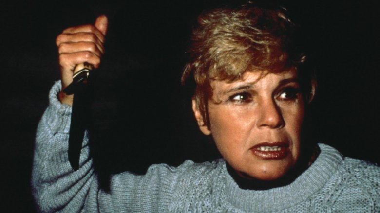 Betsy Palmer wielding a knife