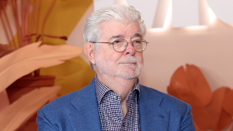 George Lucas wearing blue suit