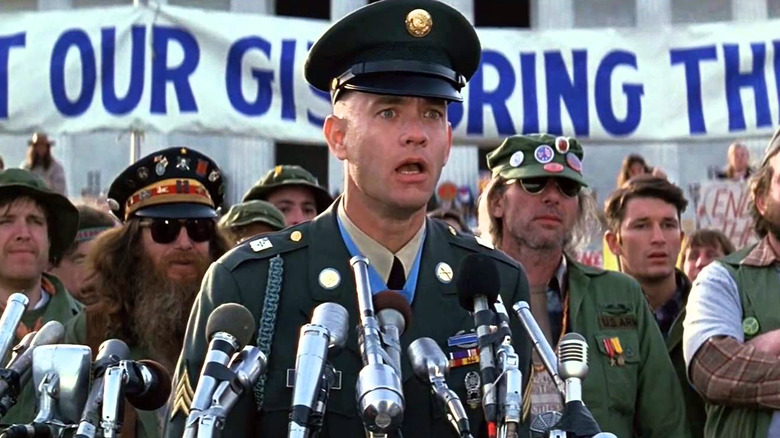 Forrest Gump speaking at rally 