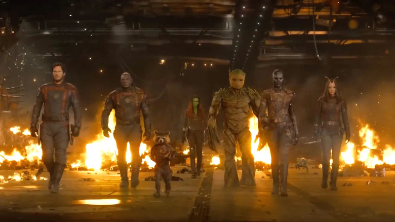 The Guardians of the Galaxy walk away from fire