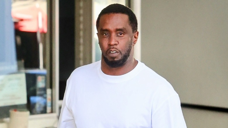 Diddy wearing a white shirt