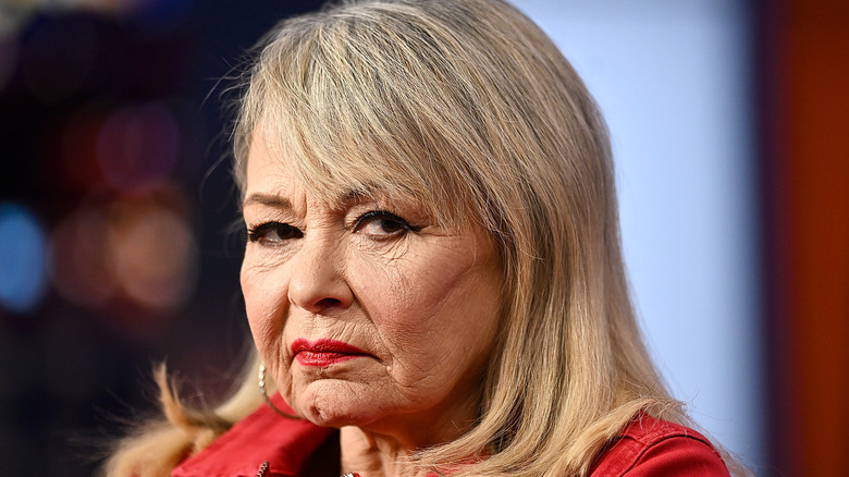 Roseanne Barr looking to the side