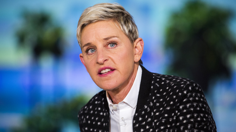 Ellen DeGeneres looking to the side